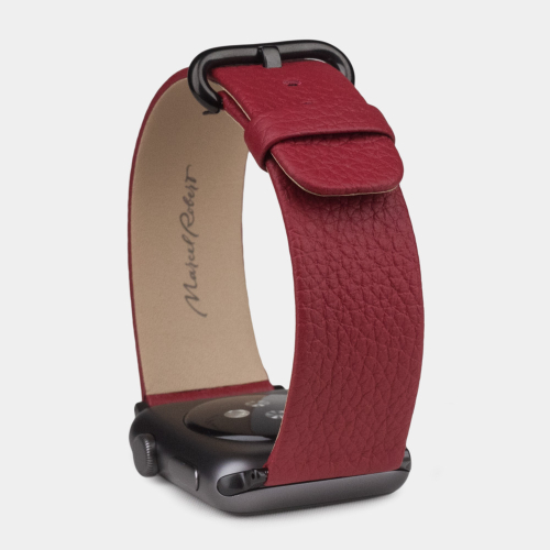Ремешок для Apple Watch 44/45/46 mm из кожи теленка, вишневого цвета