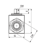 Кран 2-х ходовой шаровый M18x1.5 12L DN 10 P=500 с отверстиями для монтажа