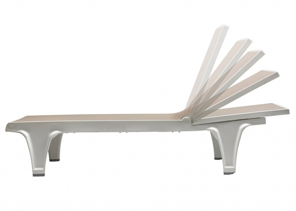 Шезлонг-лежак пластиковый Scab Design Tahiti, белый, тортора