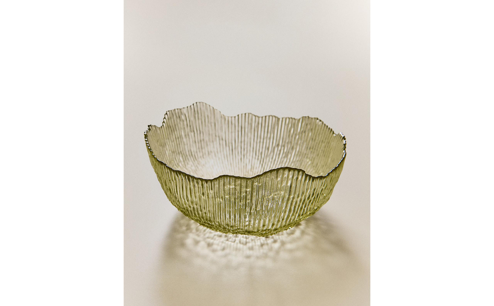 Zara Home блюдо сервировочное из стекла, цвет зелёный, 20.3 см