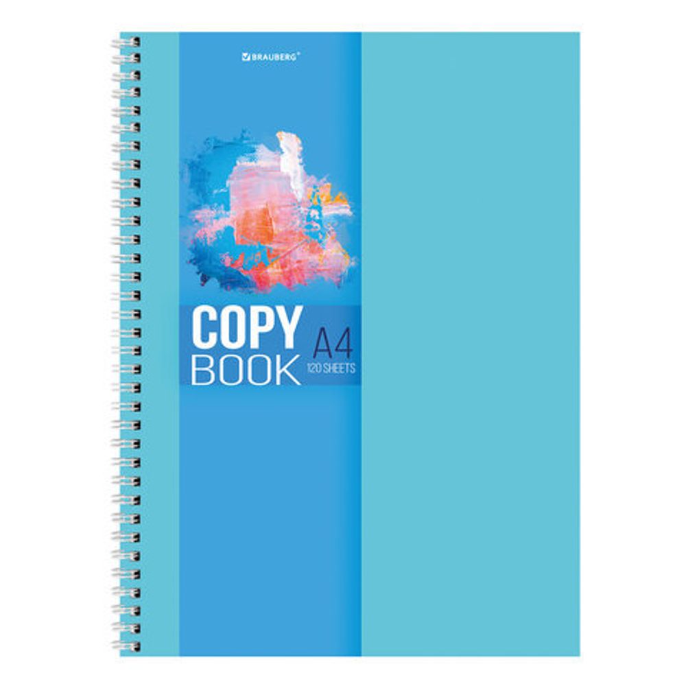 Тетрадь А4, 120 л., BRAUBERG гребень, клетка, обложка картон, "Vision", 404070, 4шт