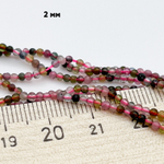 Бусины Турмалин, размер около 2*1,8 мм, цена за нить 205 шт (около 38 см)