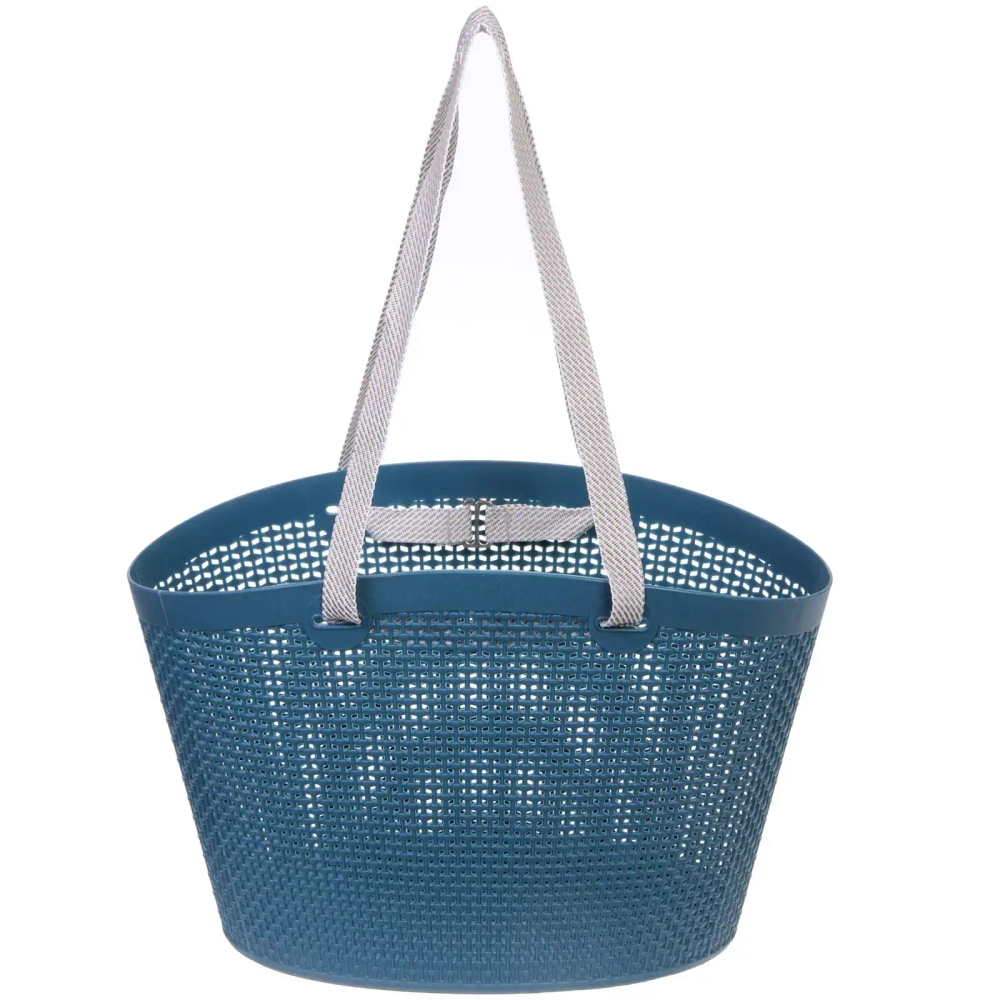 Корзинка для хранения с ручками «ЛИБЕРТИ», цвет серо-голубой, 41*21*28,5см (лейбл)
