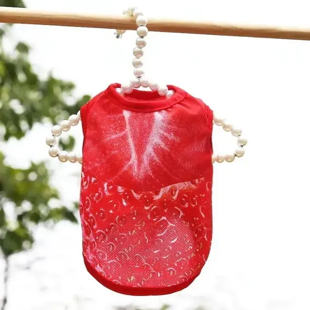 Майка для собаки «Тропикана-Яркая Клубничка» размер XL (22*37*23см) Ultramarine