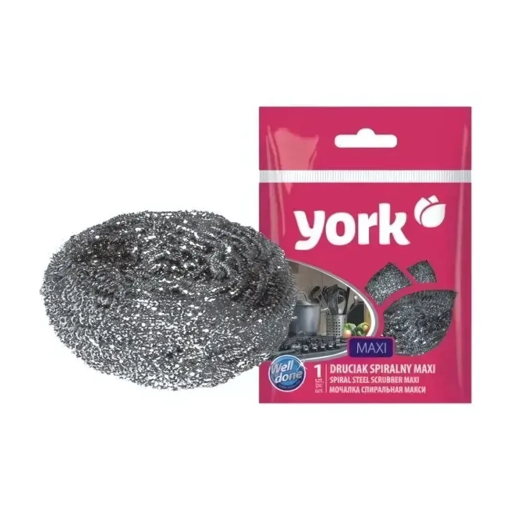 Губка для посуды спиральная металлическая МАКСИ 'York'