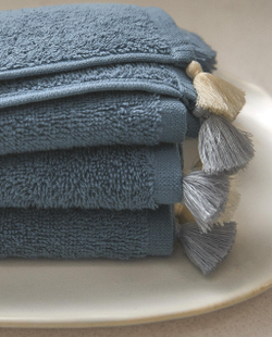Zara Home Полотенце для лица и рук из хлопка, голубой, 30x30 см (3 шт.)