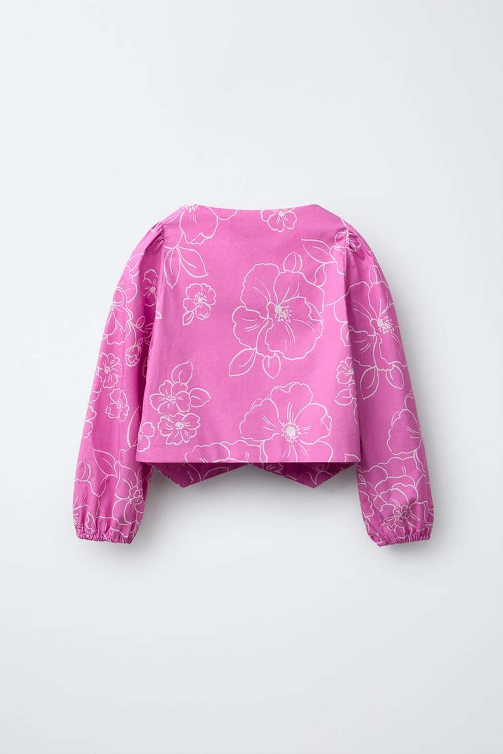 ZARA РУБАШКА С ЦВЕТОЧНЫМ ПРИНТОМ, РОЗОВЫЙ/БЕЛЫЙ