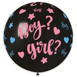 Шар латексный 80см Boy or Girl (Черный)
