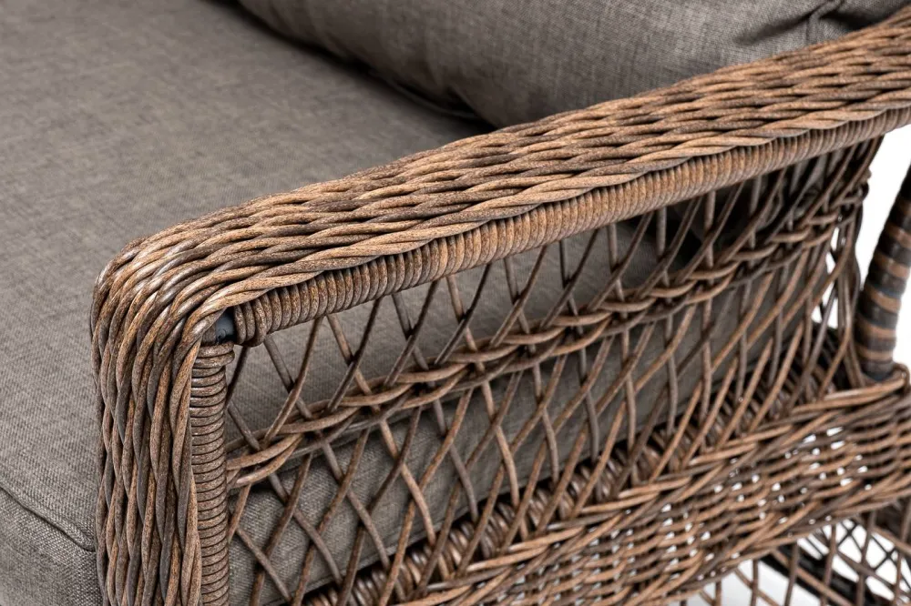 "Гранд Латте" диван трехместный из искусственного ротанга, цвет коричневый