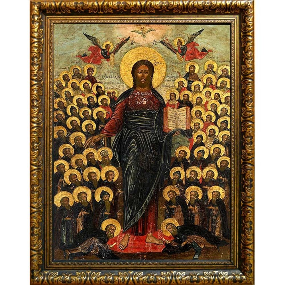 Всемилостивый Спас. Икона Иисуса Христа на холсте.