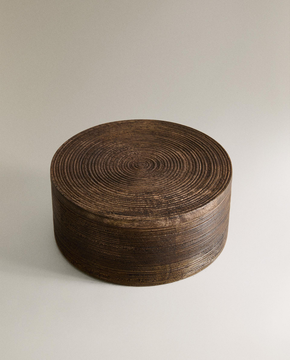 Zara Home Коробка для хранения из дерева, цвет коричневый, 16 см