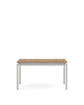 Уличный раздвижной стол Canyelles из полистирола и алюминия светло-серого цвета, 140 (200) x 90