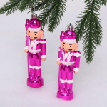 Елочные игрушки «Солдатик» 13 см (набор 2 шт), Розовый