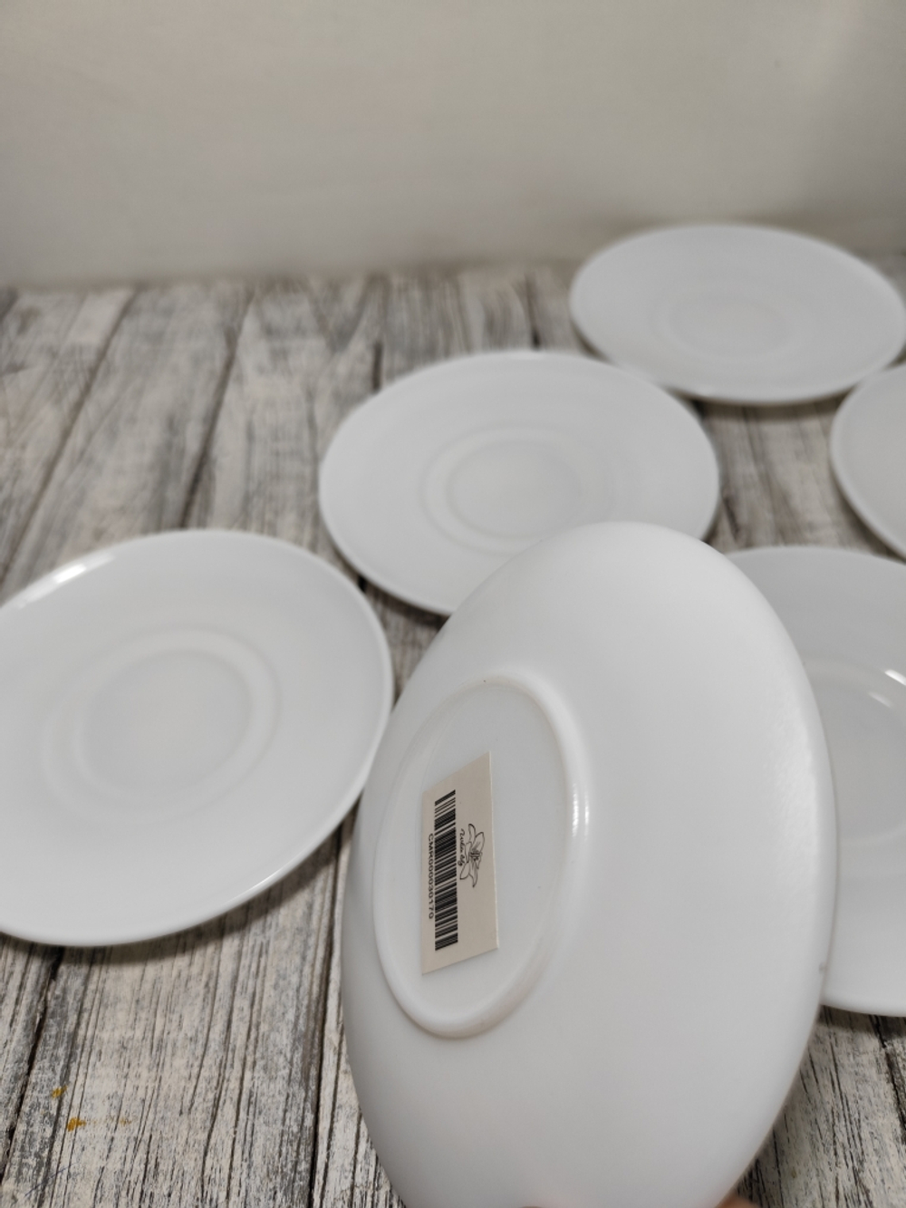 Блюдце стеклокерам 14смGD55 WHITE 719313