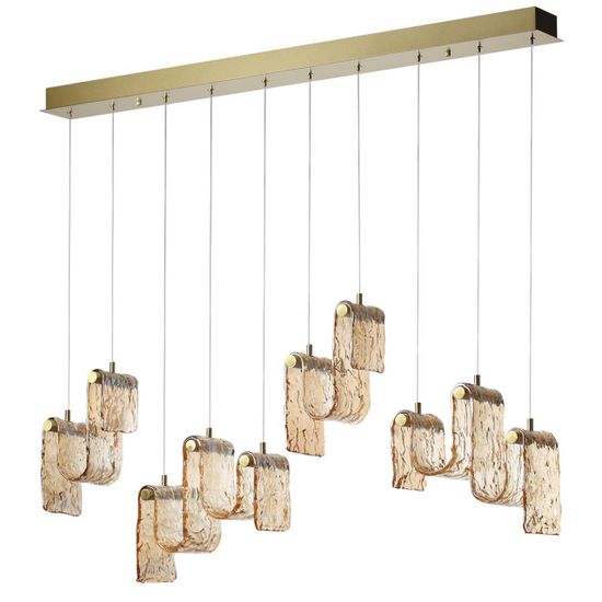 5105/52L L-VISION  ODL26 золотой брашинг/янтарный металл/стекло Люстра линейная LED x 52W 4000K FLOW