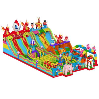 Коммерческий надувной батут «Лабиринт Дракона», 26x16x11 м