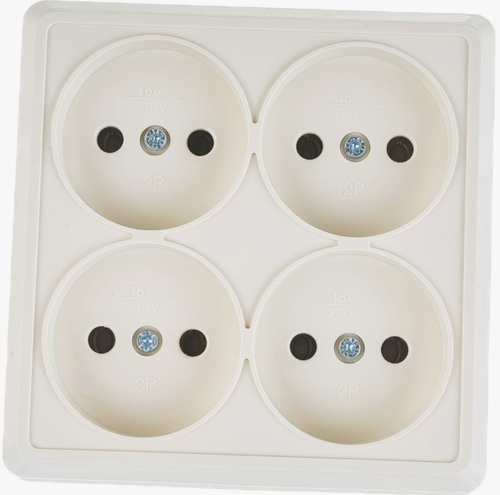 Розетка четырехместная ОП Олимп 16А с заземл. Сосна