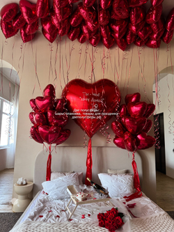 Большое сердце и 2 фонтана из сердец