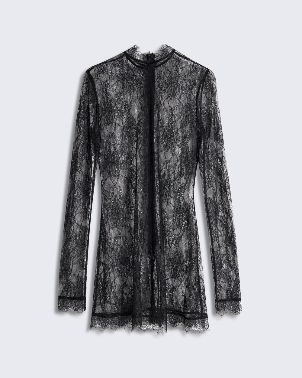 Топ из тонкого кружева черный