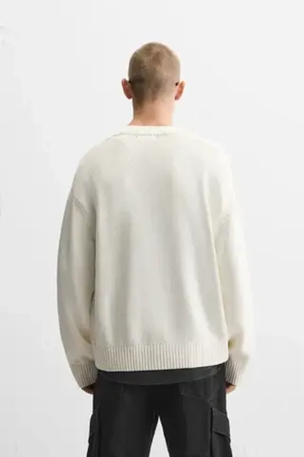 ZARA КАРДИГАН ИЗ РЕЛЬЕФНОГО ХЛОПКА, ЭКРЮ