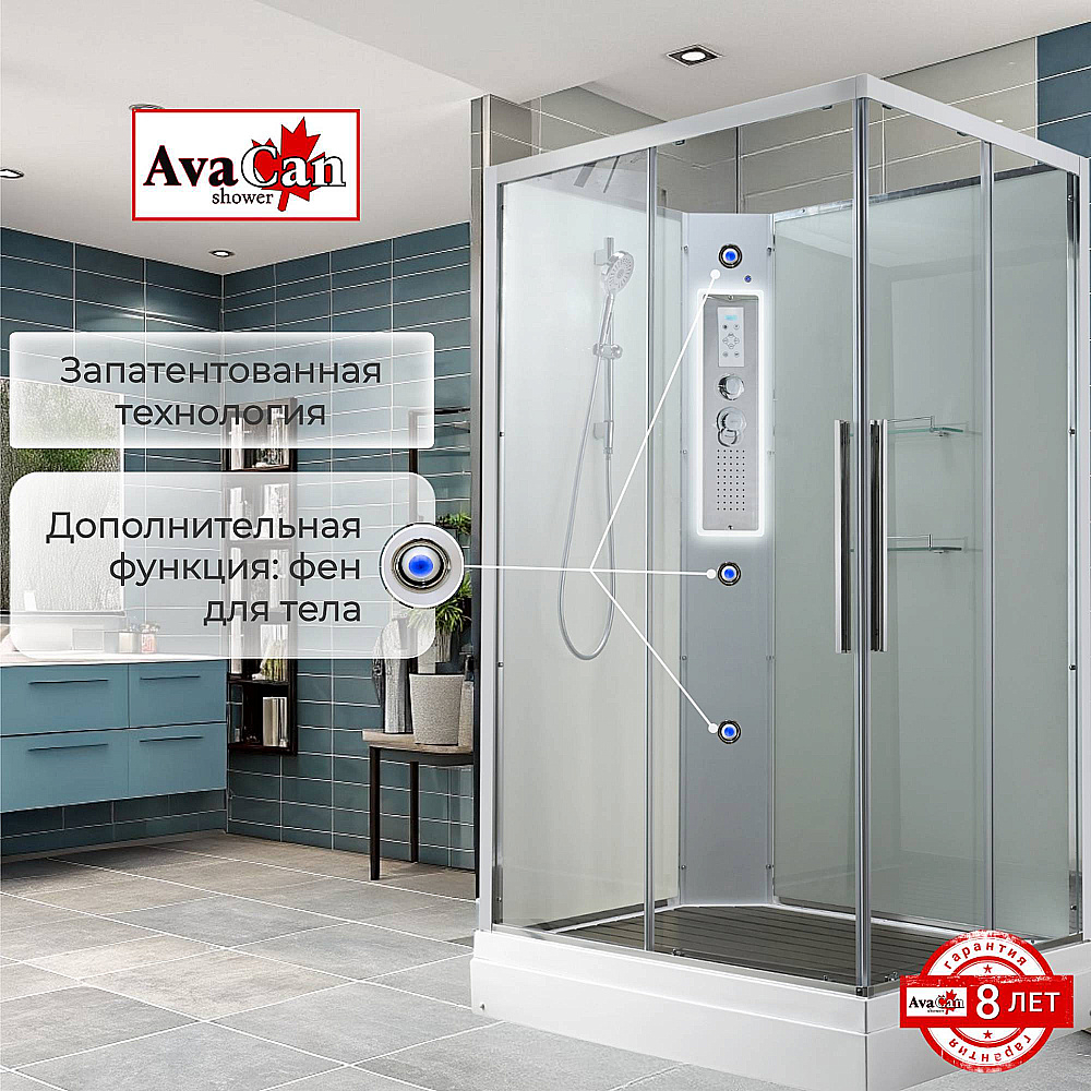 Душевая кабина AvaCan K Серия K2090N 90х90 без крыши