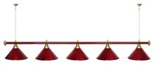 Лампа STARTBILLIARDS 5 пл. (плафоны антик медь,штанга медь,фурнитура золото)