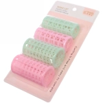 Бигуди пластмассовые с зажимом 4шт «Beauty Room», цвет розовый и мятный, 7*3,8см.