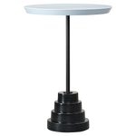 Столик кофейный sustainable collection, D38 см, серо-голубой/черный