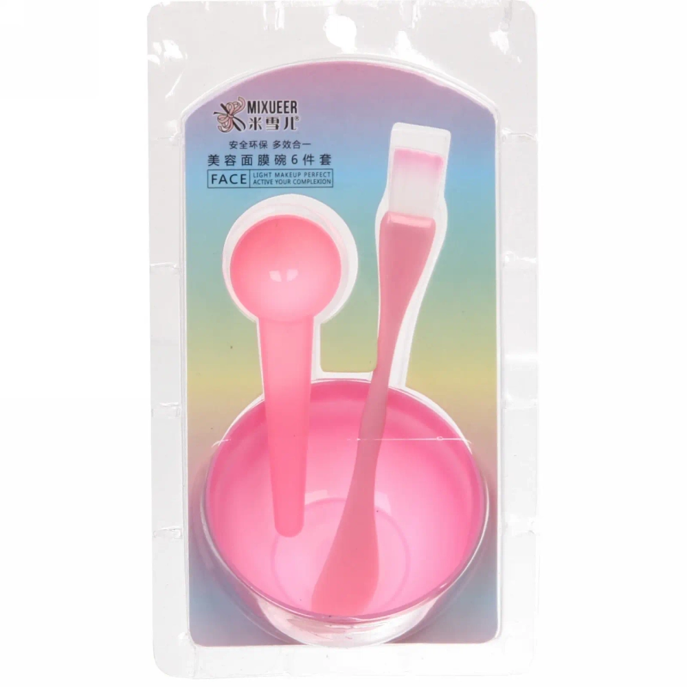 Набор косметический «Beauty Bar», кисточка, мерная ложка и чаша, микс два цвета, 16,5*9см