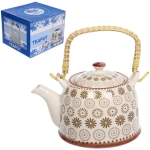 Чайник заварочный керамический 700мл с ситом «Цветочная фантазия»