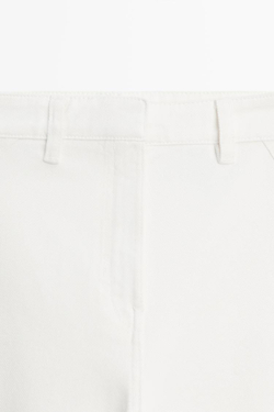 Massimo Dutti Брюки прямого кроя из 100% хлопка, экрю