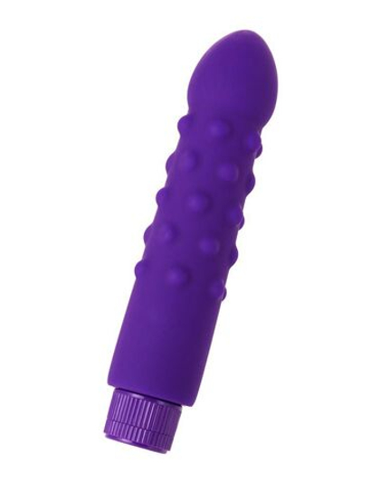Фиолетовый вибратор с шишечками - 17 см.