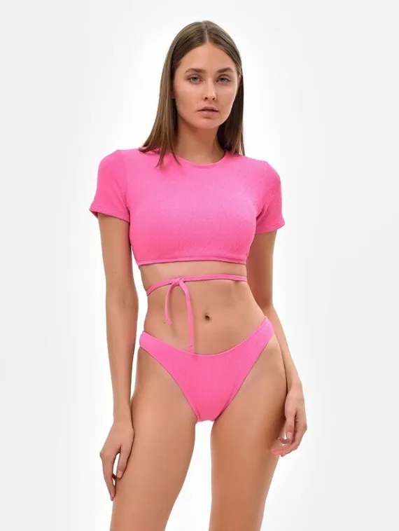 Купальник женский раздельный MINAKU с топом цвет розовый, размер 44