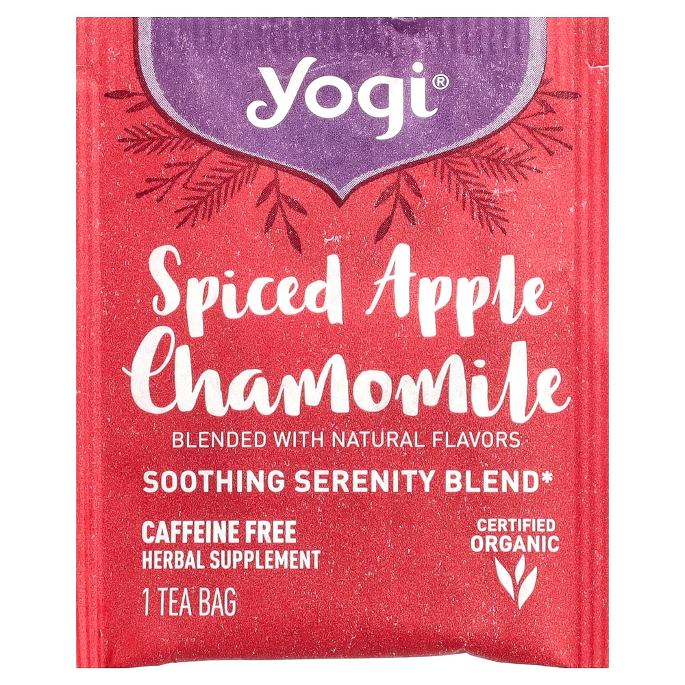 Yogi Tea, пряное яблоко и ромашка, без кофеина, 16 чайных пакетиков, 29 г (1,02 унции)