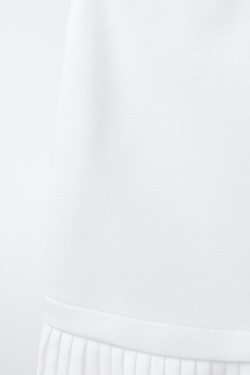 ZARA ПЛИССИРОВАННАЯ ЮБКА МИДИ, БЕЛЫЙ