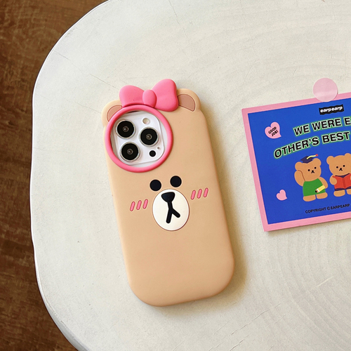 Чехол для телефона "Мишка", бежевый