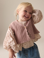 Жилет вязаный и блуза в комплекте для девочки Next E25-150, Розовый