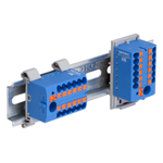Блок распределительный, зажим push-in, 1 ввод 6 кв.мм, 12 точек подключения 2,5 кв.мм, синий