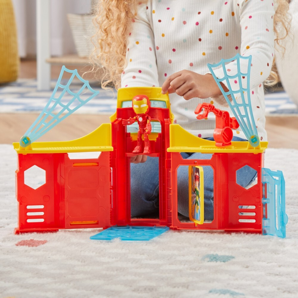 Hasbro Спайди и супер приятели - Башня Железного человека + фигурка действия F9351 / артикул   F8842 F9351  / GTIN 5010996197603