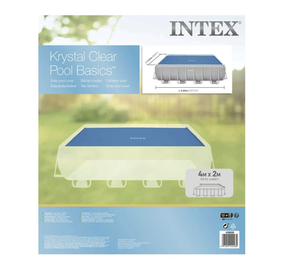 Покрывало солнечное, тент-чехол для бассейна 488х244 см. Intex Solar 28029