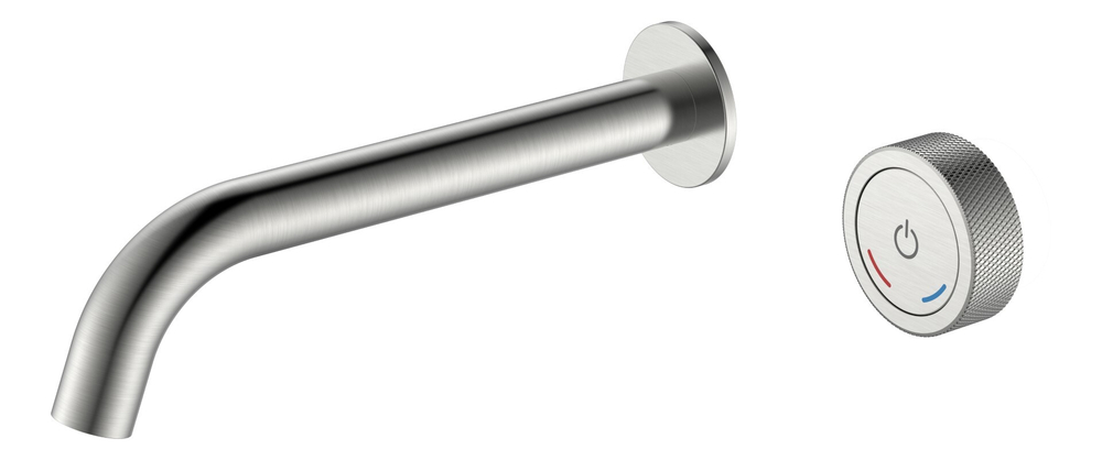 Boheme Смеситель автоматический для раковины из стены на 2 отв. TECH Nikel Brush