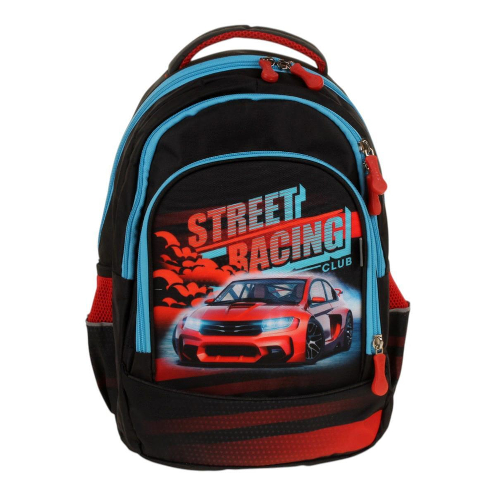 Ранец школьный Гармония 40*28*18см, анатом. спинкой, 1 отдел, 2 кармана, 2 боковых кармана "Авто" (