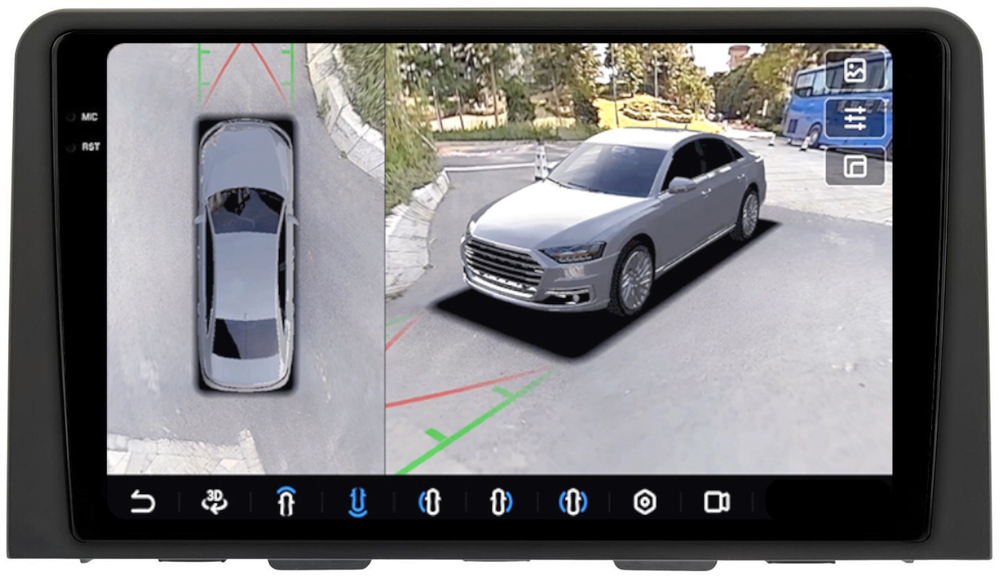 Магнитола для Hyundai Staria 2021+ (монохром) - FarCar BX10-360-7300L монитор 10.36" 2K QLED на Android 13, 6Гб+128Гб, CarPlay, 4G SIM-слот, 4 камеры в комплекте