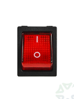 Выключатель клавишный 250В 15 А (20А), с красной подсветкой