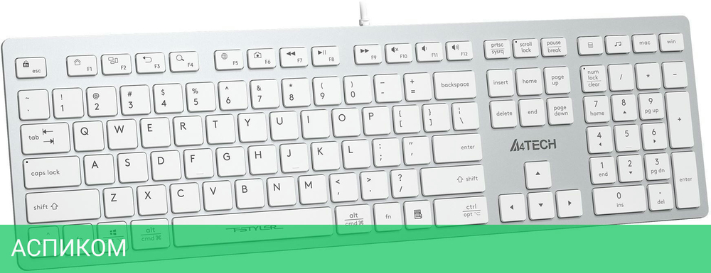 Клавиатура A4Tech Fstyler белый (FX50)