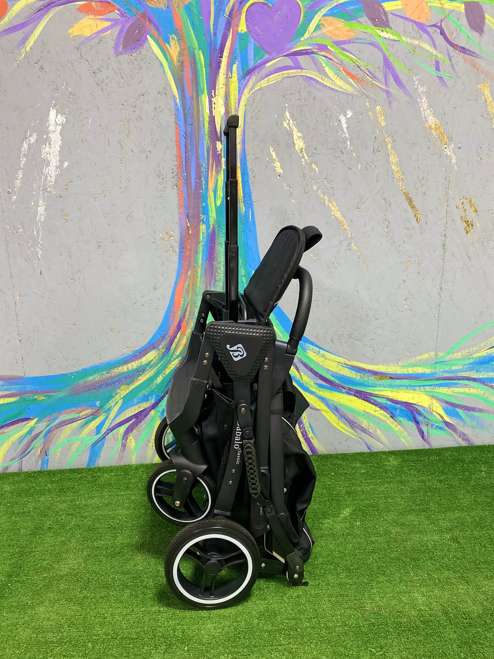 Коляска прогулочная Babalo 2022 Classic Микки маус текстиль на белой раме с сумкой