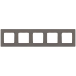 Рамка для розеток и выключателей ЭРА Серия 12 12-5205-16 на 5 постов, Классик, титан