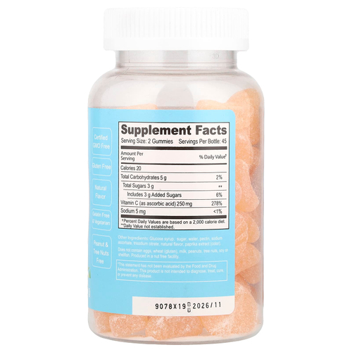 Doctor's Finest, Жевательные мармеладки с витамином C, апельсин, 90 жевательных мармеладок (125 мг в 1 жевательной мармеладке)