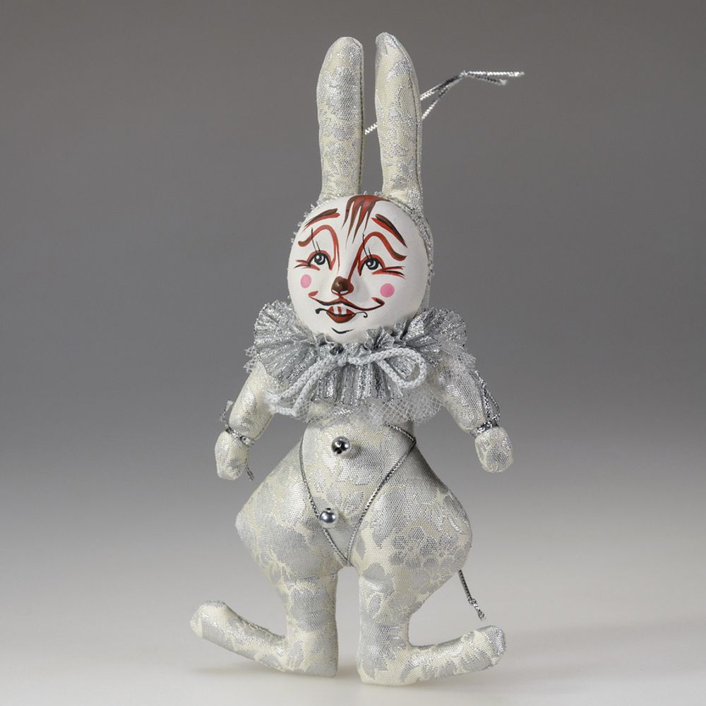 Ёлочная игрушка Кролик с двойным воротником