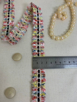 Тесьма "Шанель", 2,5см, корал/голубой/черный/белый/золото